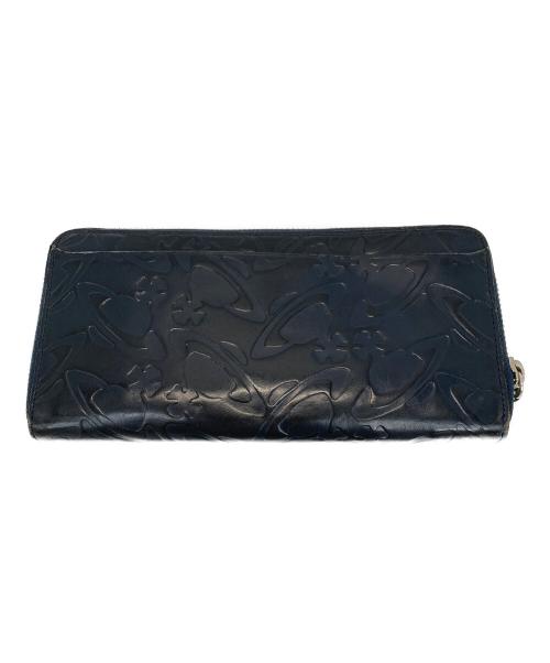 Vivienne Westwood（ヴィヴィアンウエストウッド）Vivienne Westwood (ヴィヴィアンウエストウッド) エンボスラウンドジップウォレット ブラックの古着・服飾アイテム