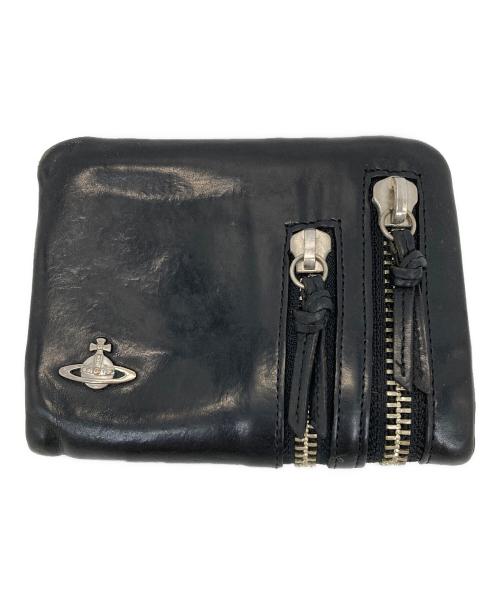 Vivienne Westwood（ヴィヴィアンウエストウッド）Vivienne Westwood (ヴィヴィアンウエストウッド) ライダースラウンドジップウォレット ブラックの古着・服飾アイテム