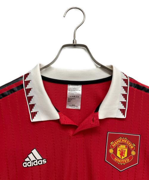 adidas（アディダス）adidas (アディダス) ゲームシャツ レッド サイズ:Lの古着・服飾アイテム
