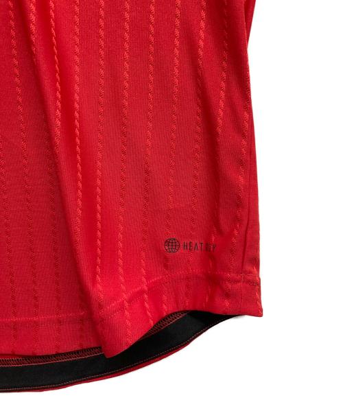 adidas（アディダス）adidas (アディダス) ゲームシャツ レッド サイズ:Lの古着・服飾アイテム