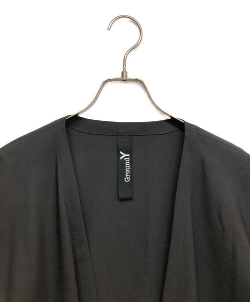 GROUND Y（グラウンドワイ）GROUND Y (グラウンドワイ) T/W GABARDINE LONG DRAPE JACKET ブラック サイズ:1の古着・服飾アイテム