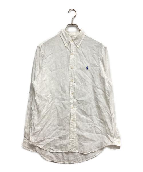 POLO RALPH LAUREN（ポロ・ラルフローレン）POLO RALPH LAUREN (ポロ・ラルフローレン) クラシックフィットリネンシャツ ホワイト サイズ:Mの古着・服飾アイテム