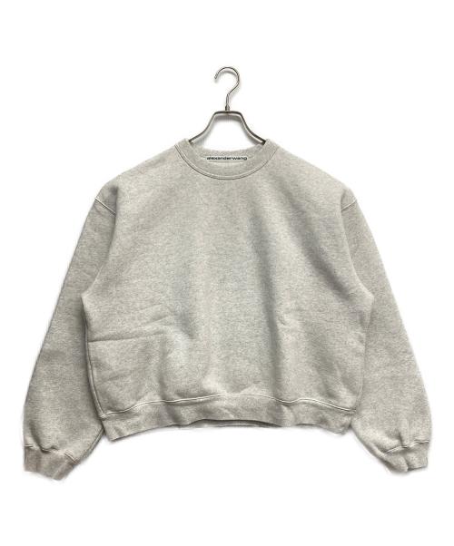 ALEXANDER WANG（アレキサンダー・ワン）ALEXANDER WANG (アレキサンダー・ワン) ワンポイント ラバーロゴ ヘビーウェイト スウェットシャツ グレー サイズ:Lの古着・服飾アイテム