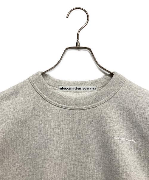 ALEXANDER WANG（アレキサンダー・ワン）ALEXANDER WANG (アレキサンダー・ワン) ワンポイント ラバーロゴ ヘビーウェイト スウェットシャツ グレー サイズ:Lの古着・服飾アイテム