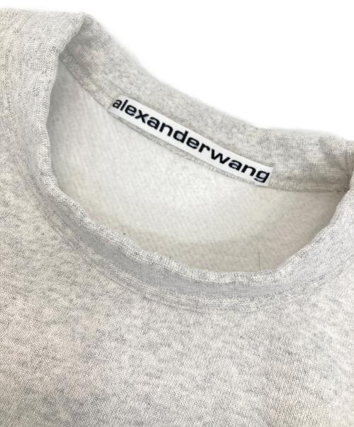 ALEXANDER WANG（アレキサンダー・ワン）ALEXANDER WANG (アレキサンダー・ワン) ワンポイント ラバーロゴ ヘビーウェイト スウェットシャツ グレー サイズ:Lの古着・服飾アイテム