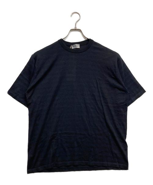 JOHN SMEDLEY（ジョンスメドレー）JOHN SMEDLEY (ジョンスメドレー) ボーダー クルーネック ニットtシャツ ネイビー サイズ:L 未使用品の古着・服飾アイテム