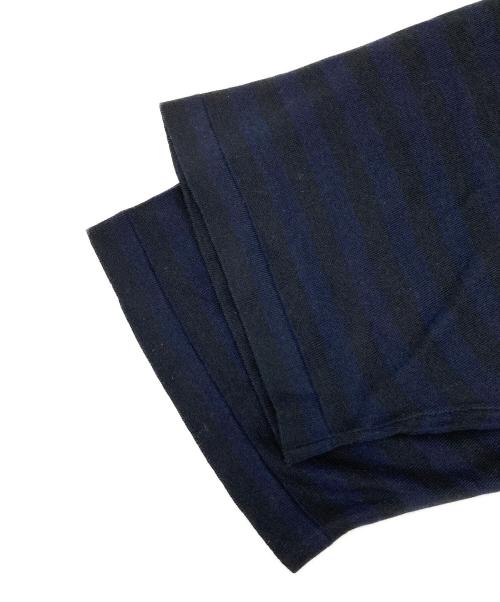 JOHN SMEDLEY（ジョンスメドレー）JOHN SMEDLEY (ジョンスメドレー) ボーダー クルーネック ニットtシャツ ネイビー サイズ:L 未使用品の古着・服飾アイテム