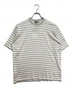 JOHN SMEDLEYジョンスメドレー）の古着「ボーダー クルーネック ニットtシャツ」｜ホワイト