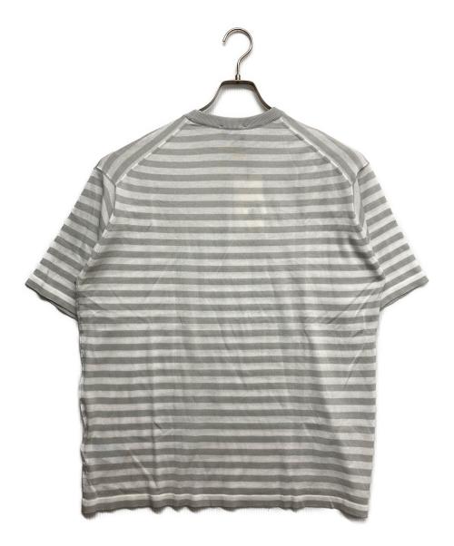 JOHN SMEDLEY（ジョンスメドレー）JOHN SMEDLEY (ジョンスメドレー) ボーダー クルーネック ニットtシャツ ホワイト サイズ:L 未使用品の古着・服飾アイテム