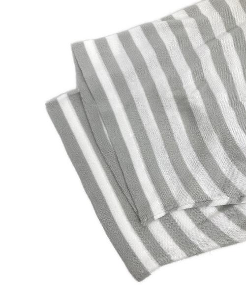 JOHN SMEDLEY（ジョンスメドレー）JOHN SMEDLEY (ジョンスメドレー) ボーダー クルーネック ニットtシャツ ホワイト サイズ:L 未使用品の古着・服飾アイテム