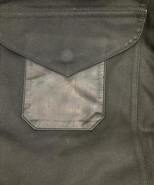 POLO RALPH LAUREN（ポロ・ラルフローレン）POLO RALPH LAUREN (ポロ・ラルフローレン) レザー切り替えオイルドハンティングジャケット ブラック サイズ:Lの古着・服飾アイテム