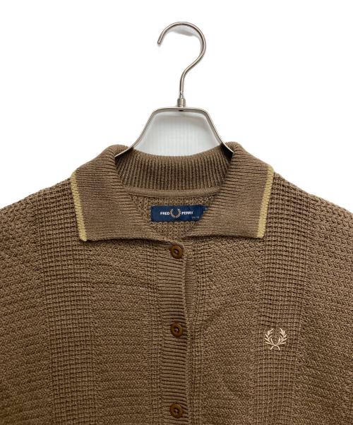 FRED PERRY（フレッドペリー）FRED PERRY (フレッドペリー) RAY BEAMS (レイ ビームス) 別注カラーカーディガン ブラウン サイズ:UK10の古着・服飾アイテム