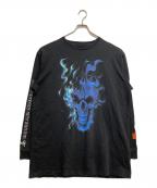 HERON PRESTONヘロンプレストン）の古着「プリントカットソー」｜ブラック