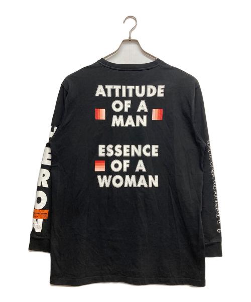 HERON PRESTON（ヘロンプレストン）HERON PRESTON (ヘロンプレストン) プリントカットソー ブラック サイズ:Lの古着・服飾アイテム