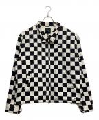 VANSヴァンズ）の古着「チェッカーフラッグブルゾン」｜ホワイト×ブラック