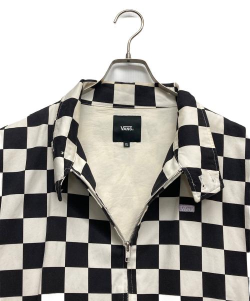 VANS（ヴァンズ）VANS (ヴァンズ) チェッカーフラッグブルゾン ホワイト×ブラック サイズ:XLの古着・服飾アイテム