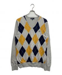 FRED PERRY（フレッドペリー）の古着「アーガイルニット」｜グレー
