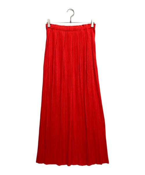 PLEATS PLEASE（プリーツプリーズ）PLEATS PLEASE (プリーツプリーズ) プリーツロングスカート レッド サイズ:5の古着・服飾アイテム