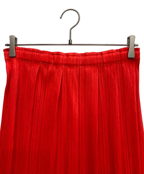 PLEATS PLEASE（プリーツプリーズ）PLEATS PLEASE (プリーツプリーズ) プリーツロングスカート レッド サイズ:5の古着・服飾アイテム
