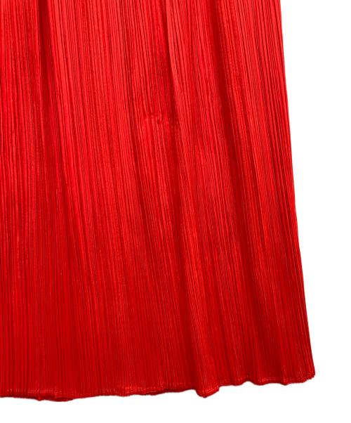PLEATS PLEASE（プリーツプリーズ）PLEATS PLEASE (プリーツプリーズ) プリーツロングスカート レッド サイズ:5の古着・服飾アイテム