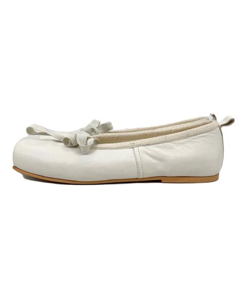 COMME des GARCONS（コムデギャルソン）COMME des GARCONS (コムデギャルソン) スクエアトゥバレエシューズ ホワイト サイズ:23の古着・服飾アイテム