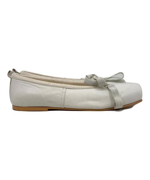COMME des GARCONS（コムデギャルソン）COMME des GARCONS (コムデギャルソン) スクエアトゥバレエシューズ ホワイト サイズ:23の古着・服飾アイテム