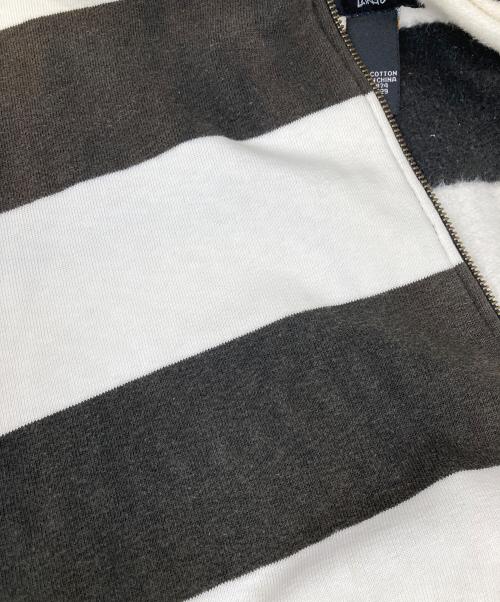 stussy（ステューシー）stussy (ステューシー) ボーダーパーカー ブラック×アイボリー サイズ:Lの古着・服飾アイテム