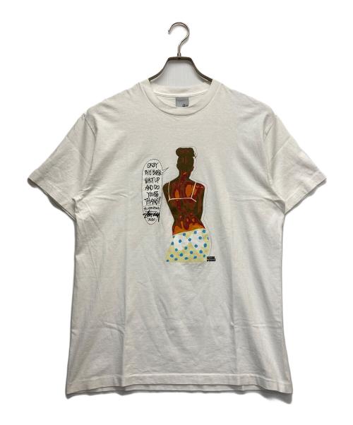 stussy（ステューシー）stussy (ステューシー) FPAR (エフピーエーアール) プリントTシャツ ホワイト サイズ:Lの古着・服飾アイテム