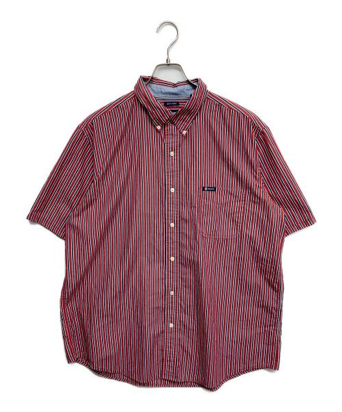 CHAPS RALPH LAUREN（チャップス ラルフローレン）CHAPS RALPH LAUREN (チャップス ラルフローレン) ストライプ半袖シャツ レッド サイズ:XLの古着・服飾アイテム