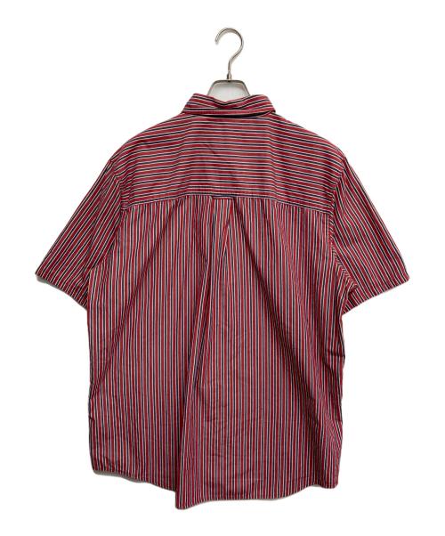 CHAPS RALPH LAUREN（チャップス ラルフローレン）CHAPS RALPH LAUREN (チャップス ラルフローレン) ストライプ半袖シャツ レッド サイズ:XLの古着・服飾アイテム