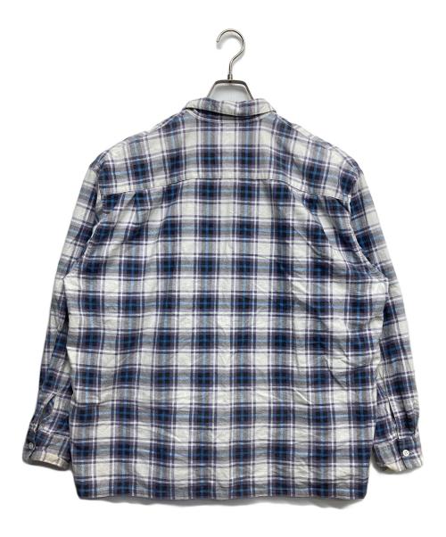 BEAMS（ビームス）BEAMS (ビームス) プリント チェック イージー シャツ ブルー サイズ:Mの古着・服飾アイテム