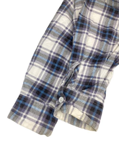 BEAMS（ビームス）BEAMS (ビームス) プリント チェック イージー シャツ ブルー サイズ:Mの古着・服飾アイテム