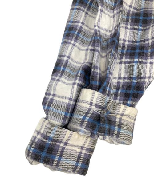 BEAMS（ビームス）BEAMS (ビームス) プリント チェック イージー シャツ ブルー サイズ:Mの古着・服飾アイテム