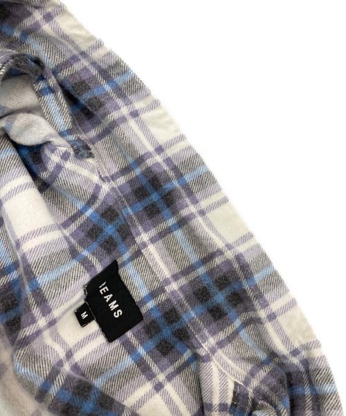BEAMS（ビームス）BEAMS (ビームス) プリント チェック イージー シャツ ブルー サイズ:Mの古着・服飾アイテム