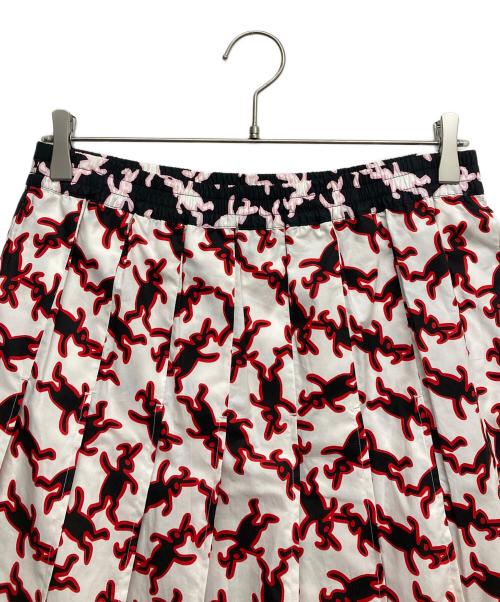 MARNI（マルニ）MARNI (マルニ) 総柄スカート レッド サイズ:40の古着・服飾アイテム