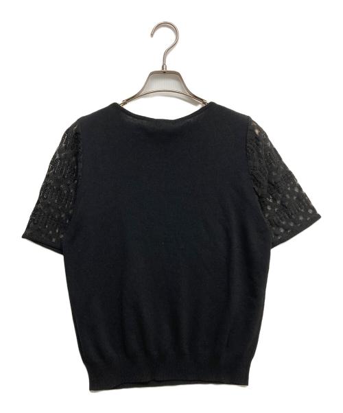 INDIVI（インディヴィ）INDIVI (インディヴィ) 切り替えブラウス ブラック サイズ:38 未使用品の古着・服飾アイテム