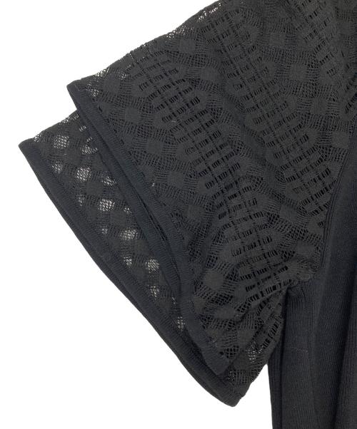 INDIVI（インディヴィ）INDIVI (インディヴィ) 切り替えブラウス ブラック サイズ:38 未使用品の古着・服飾アイテム
