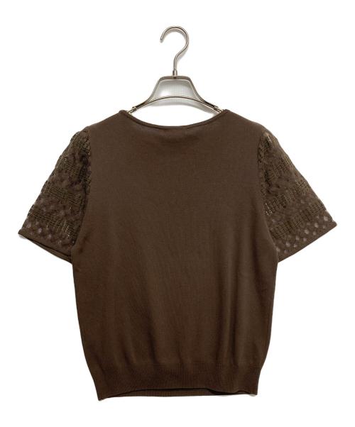 INDIVI（インディヴィ）INDIVI (インディヴィ) 切り替えブラウス ブラウン サイズ:38 未使用品の古着・服飾アイテム