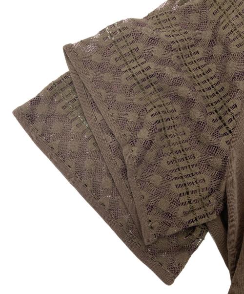 INDIVI（インディヴィ）INDIVI (インディヴィ) 切り替えブラウス ブラウン サイズ:38 未使用品の古着・服飾アイテム