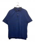 POLO GOLFポロ ゴルフ）の古着「ボーダーポロシャツ」｜ブルー
