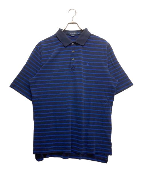 POLO GOLF（ポロ ゴルフ）POLO GOLF (ポロ ゴルフ) ボーダーポロシャツ ブルー サイズ:XLの古着・服飾アイテム