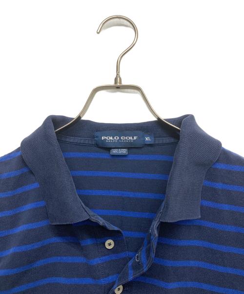 POLO GOLF（ポロ ゴルフ）POLO GOLF (ポロ ゴルフ) ボーダーポロシャツ ブルー サイズ:XLの古着・服飾アイテム