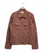 UNIFORM BRIDGEユニフォームブリッジ）の古着「シアサッカーシャツジャケット」｜レッド