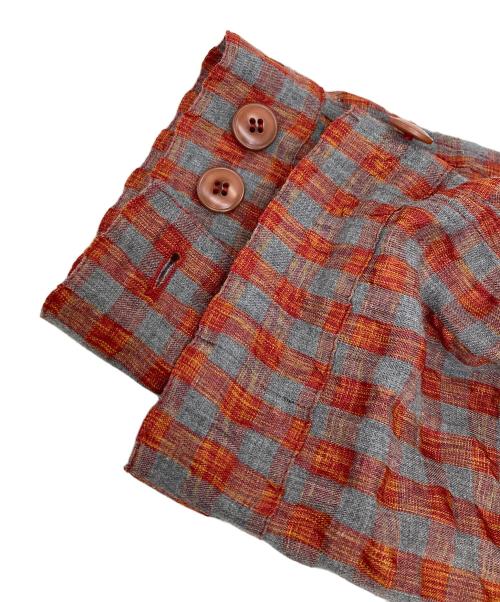 UNIFORM BRIDGE（ユニフォームブリッジ）UNIFORM BRIDGE (ユニフォームブリッジ) シアサッカーシャツジャケット レッド サイズ:Lの古着・服飾アイテム