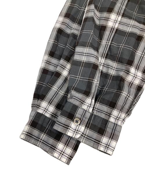 STEVEN ALAN（スティーブンアラン）STEVEN ALAN (スティーブンアラン) DROP CHECK BAND COLLAR WORK SHIRT ブラック サイズ:Mの古着・服飾アイテム