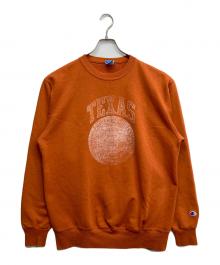 Champion（チャンピオン）の古着「プリントクルーネックスウェット」｜オレンジ
