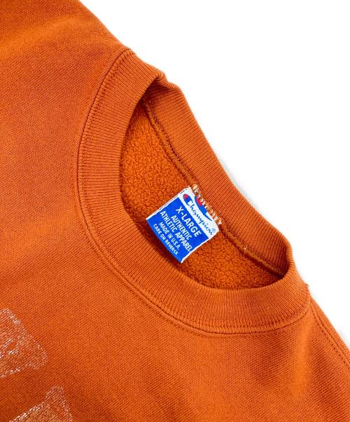Champion（チャンピオン）Champion (チャンピオン) プリントクルーネックスウェット オレンジ サイズ:XLの古着・服飾アイテム