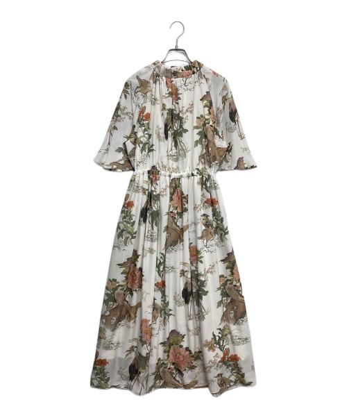 &ellecy（アンドエルシー）&ellecy (アンドエルシー) 花柄ブラウスワンピース ホワイト サイズ:Mの古着・服飾アイテム