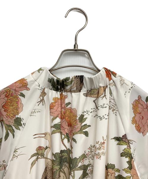&ellecy（アンドエルシー）&ellecy (アンドエルシー) 花柄ブラウスワンピース ホワイト サイズ:Mの古着・服飾アイテム