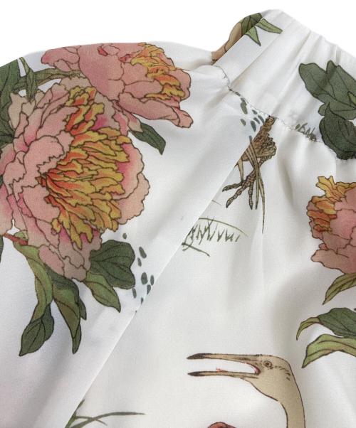 &ellecy（アンドエルシー）&ellecy (アンドエルシー) 花柄ブラウスワンピース ホワイト サイズ:Mの古着・服飾アイテム